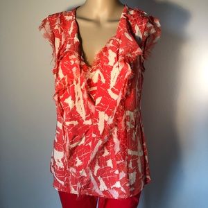 OSCAR de la RENTE...SHORT SLEEVE V-NECK TOP....